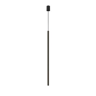 Smukła lampa wisząca Laser XL z czarnym kloszem, długość 100 cm, idealna nad szafkę