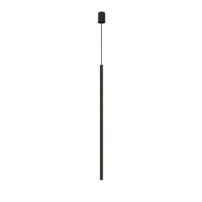 Smukła lampa wisząca Laser XL z czarnym kloszem, długość 100 cm, idealna nad szafkę
