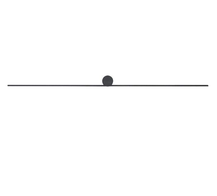 Czarna ścienna lampa LED Spin o długości 120 cm i barwie 3000K