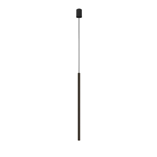 Czarna wisząca lampa typu tuba Laser z wąskim kloszem o długości 75 cm