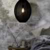 Wisząca lampa Florence 40 z czarnej siatki idealna do sypialni
