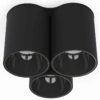 Czarna sufitowa lampa Eye Tone III z trzema punktami świetlnymi skierowanymi w dół