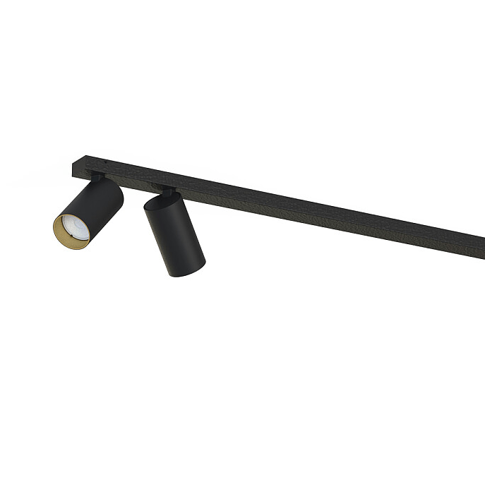 Czarne reflektory Mono IV na listwie – 4 regulowane punkty świetlne