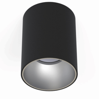 Czarno-srebrna natynkowa lampa Spot Eye Tone