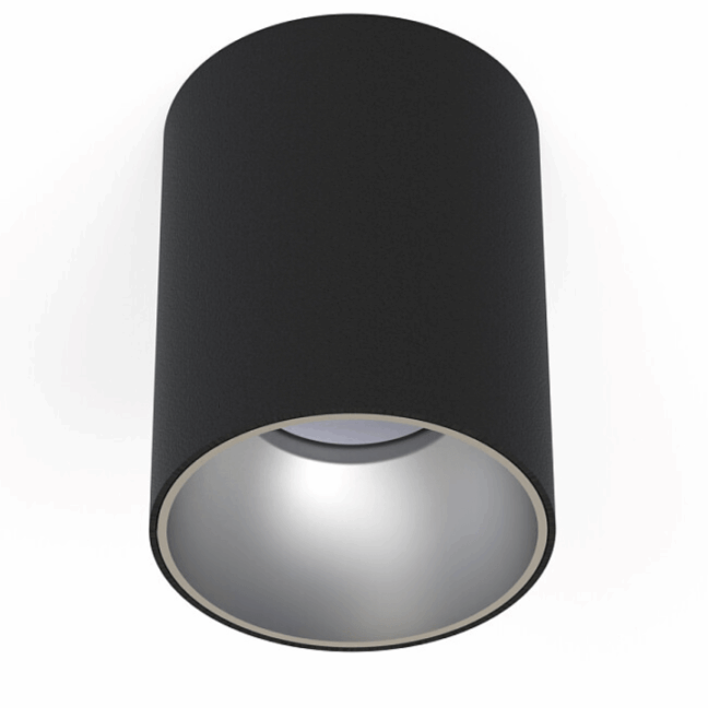 Czarno-srebrna natynkowa lampa Spot Eye Tone