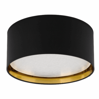 Elegancki plafon Bilbao TK w czarno-złotym kolorze o średnicy 45 cm