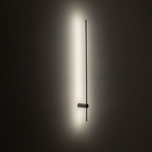 Czarny aluminiowy kinkiet LED Saber, liniowy, 120 cm, 3000K
