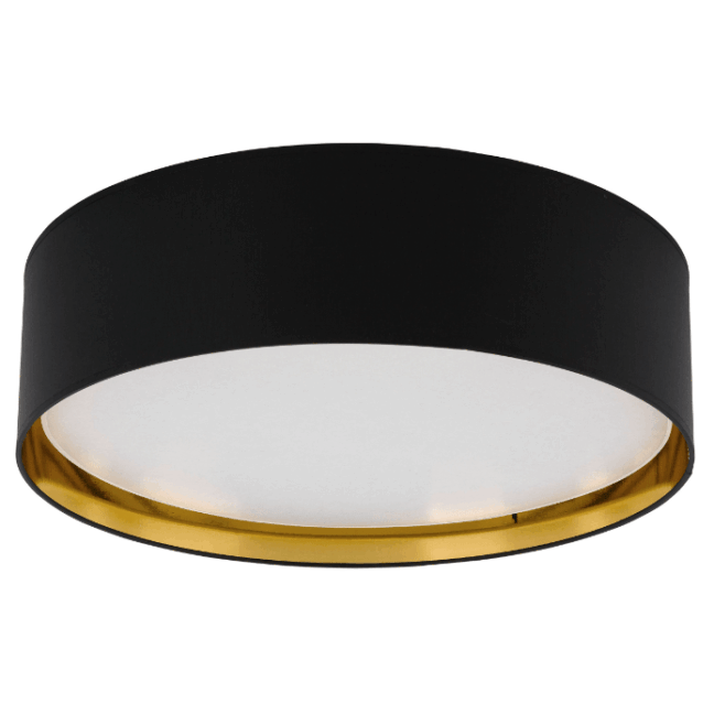 Duża czarna lampa sufitowa Bilbao TK o średnicy 60 cm ze złotym wnętrzem