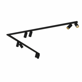 Kompletny narożny zestaw szynowy Mono Corner VIII z czarno-złotymi reflektorami, długość 2x150 cm