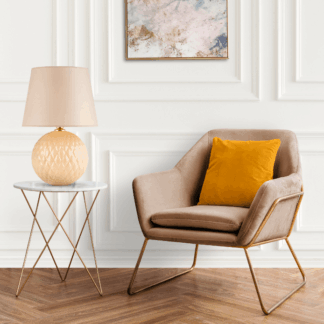 Klasyczna szklana lampa stołowa Santana w kolorze ecru