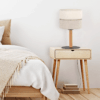 Boho Eco lampka nocna do sypialni z miękkim abażurem z tkaniny