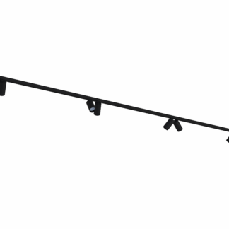 Industrialny system oświetlenia szynowego Mono VIII o długości 4 m, składający się z dwóch szyn po 200 cm i ośmiu punktów świetlnych