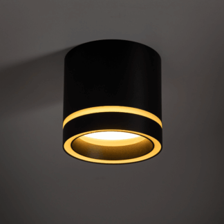 Czarna, mała sufitowa tuba Jet z aluminium o średnicy 8 cm