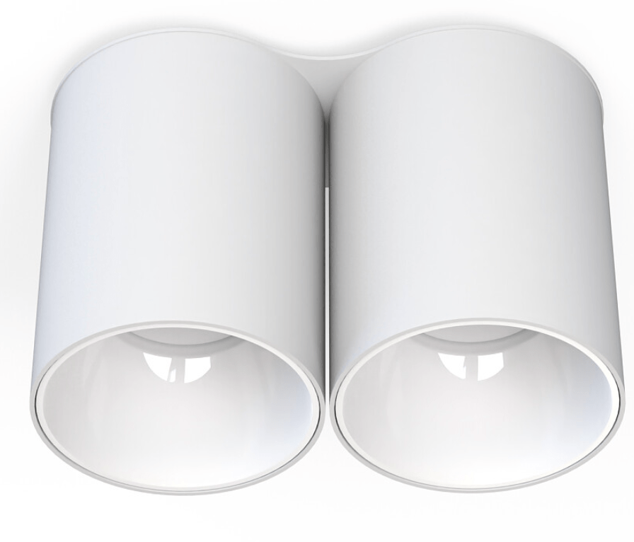 Biała, podwójna lampa sufitowa Eye Tone II