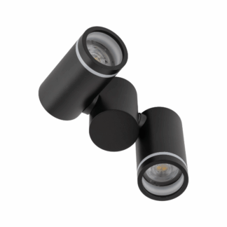 Podwójna czarna lampa ścienna / Regulowany plafon Jet Set