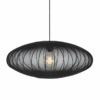 Czarna wisząca lampa Florence 75 z ażurowym kloszem w stylu japandi