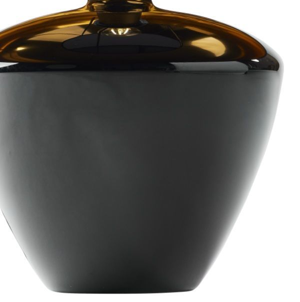 Czarna nocna lampka Fiord z eleganckim abażurem