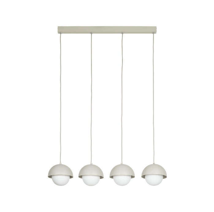 Beżowa lampa wisząca Bono TK z czterema kulami na listwie