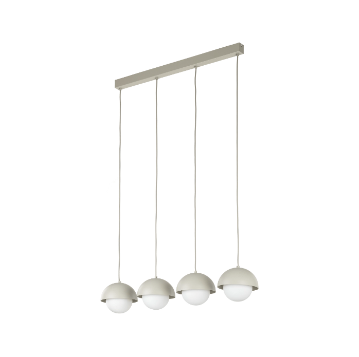 Beżowa lampa wisząca Bono TK z czterema kulami na listwie