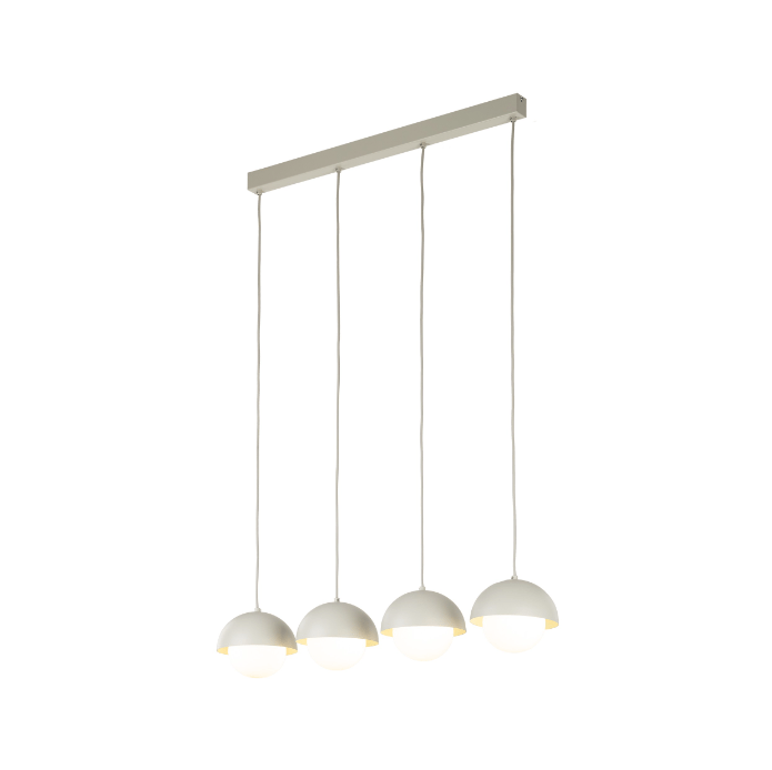 Beżowa lampa wisząca Bono TK z czterema kulami na listwie