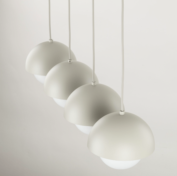 Beżowa lampa wisząca Bono TK z czterema kulami na listwie