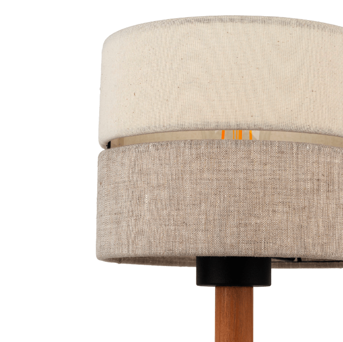 Boho Eco lampka nocna do sypialni z miękkim abażurem z tkaniny