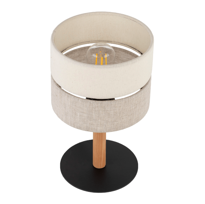 Boho Eco lampka nocna do sypialni z miękkim abażurem z tkaniny
