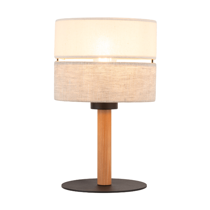 Boho Eco lampka nocna do sypialni z miękkim abażurem z tkaniny