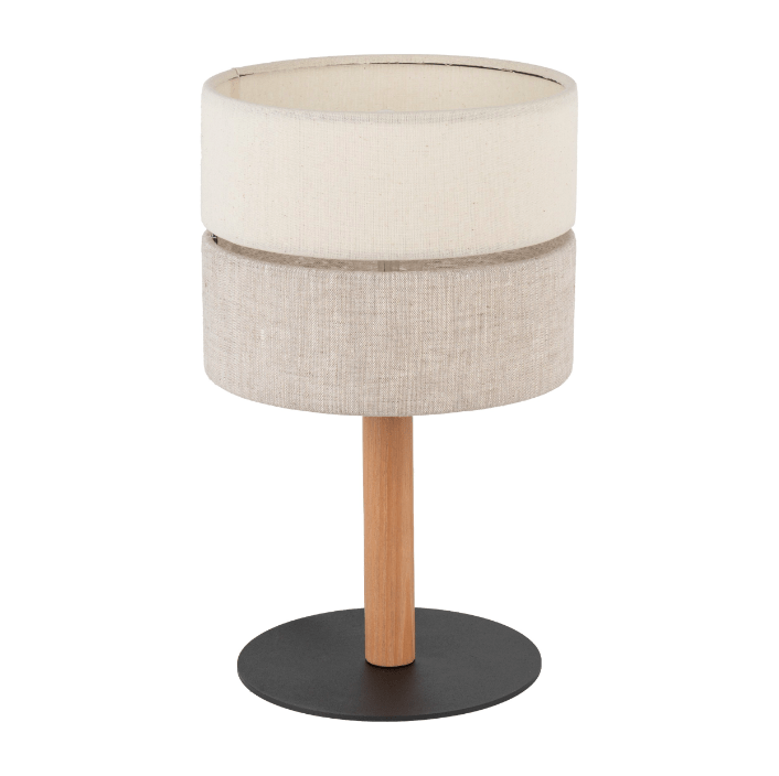 Boho Eco lampka nocna do sypialni z miękkim abażurem z tkaniny