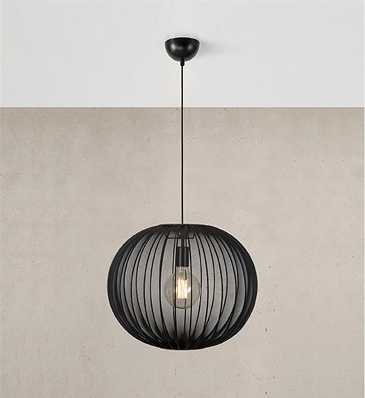 Czarny siatkowy żyrandol Florence 50 do sypialni