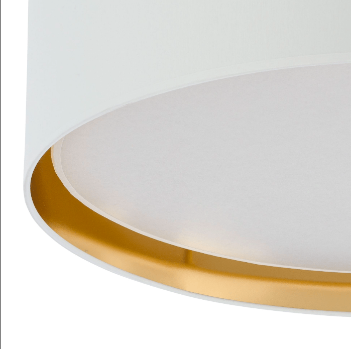 Duży plafon sufitowy Bilbao TK w białym kolorze ze złotym zdobieniem, średnica 60 cm