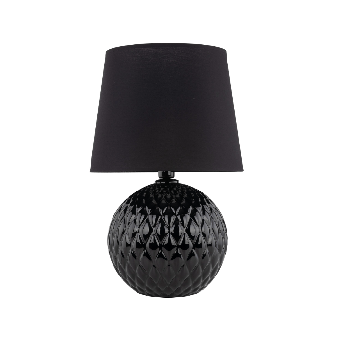 Elegancka nocna lampa Santana z czarnym abażurem
