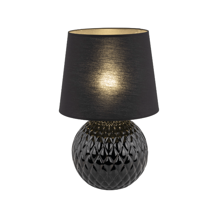 Elegancka nocna lampa Santana z czarnym abażurem