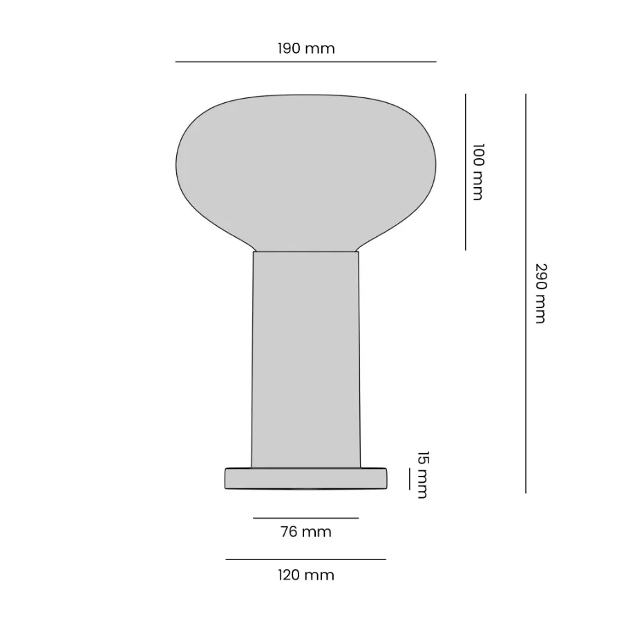 Lampka stołowa Flo Grey 19 szara z mlecznym szklanym kloszem
