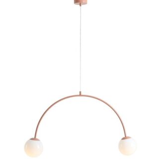 Koralowa wisząca lampa Una 2 w kształcie kul – idealna do gabinetu