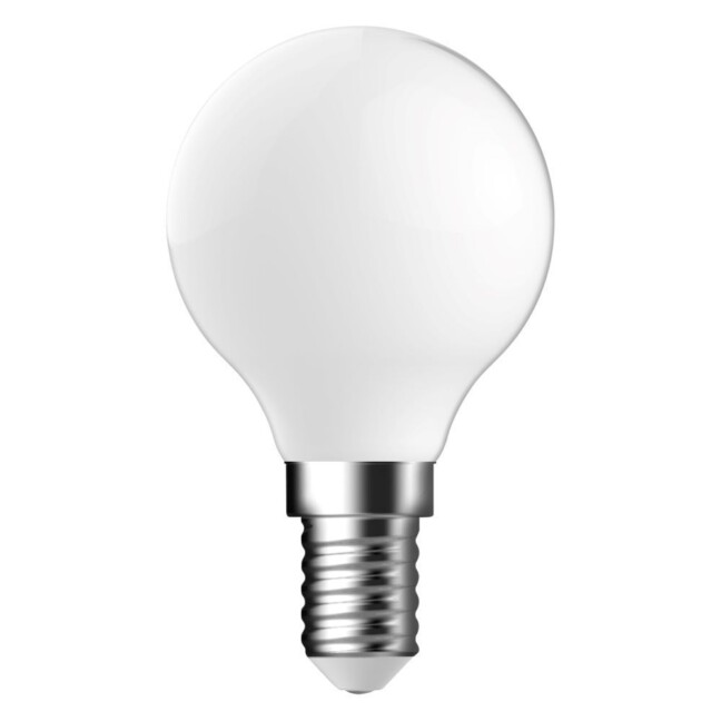 Żarówka G45 o temperaturze barwowej 2700K z mlecznym szkłem i strumieniem świetlnym 806 lumenów