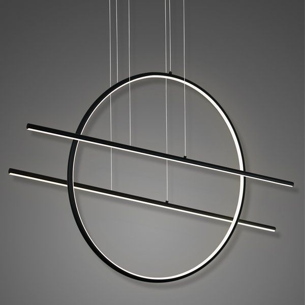 Stylowa czarna lampa wisząca Linea No.3 o barwie światła 3000K