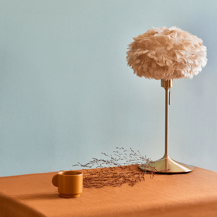Lampa sufitowa lub dekoracyjna lampka nocna Eos S Mini z beżowymi piórami