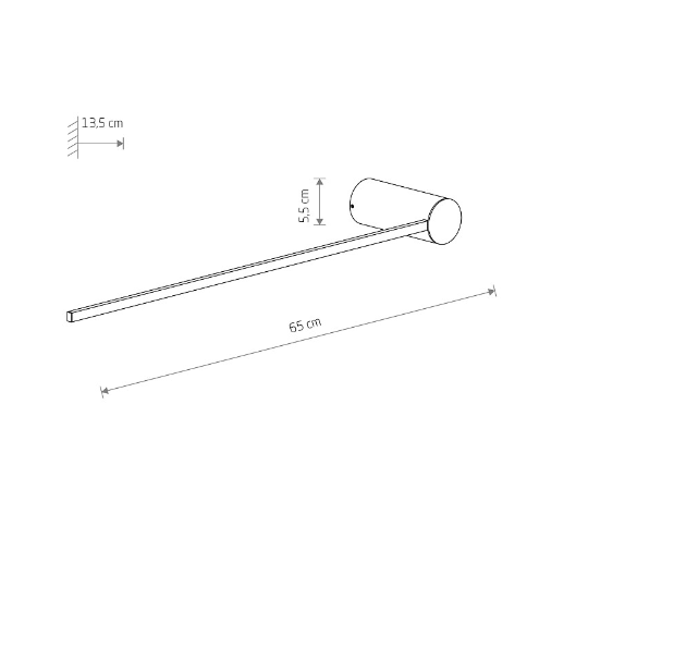 Dekoracyjny kinkiet liniowy Arm LED 4000K o długości 65 cm