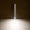 Biała lampa tuba wisząca nad stolik Fourty M o długości 30 cm