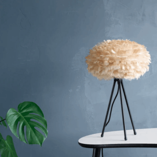 Lampa sufitowa lub dekoracyjna lampka nocna Eos S Mini z beżowymi piórami