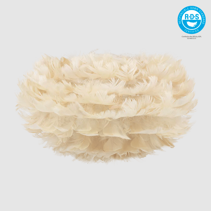 Lampa sufitowa lub dekoracyjna lampka nocna Eos S Mini z beżowymi piórami