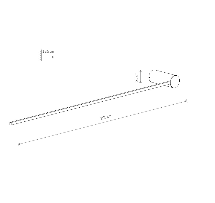 Lampa ścienna Arm LED 4000K 105 cm emitująca odbite światło