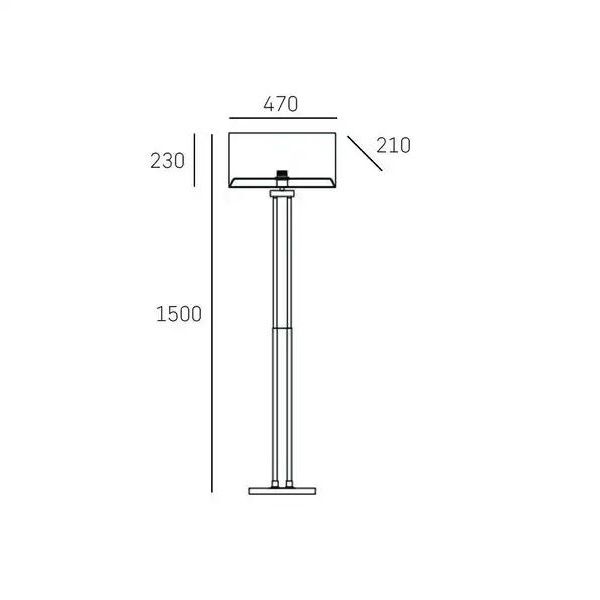Srebrna lampa podłogowa Athens z eleganckim abażurem