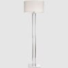 Srebrna lampa podłogowa Athens z eleganckim abażurem