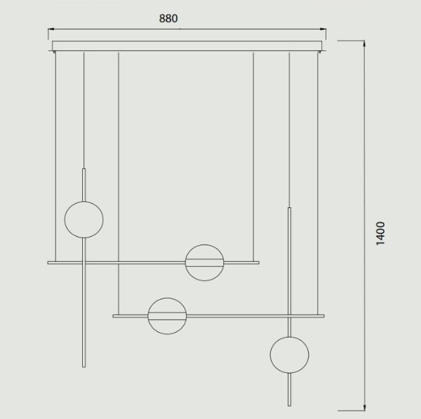 Geometryczna wisząca lampa Cuba z mlecznymi kloszami LED