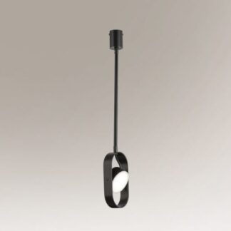 Czarna wisząca lampa Furoku z regulowanym kloszem i oświetleniem LED