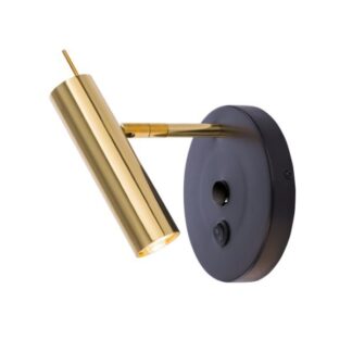 Stylowy kinkiet Amos ze złotym kloszem