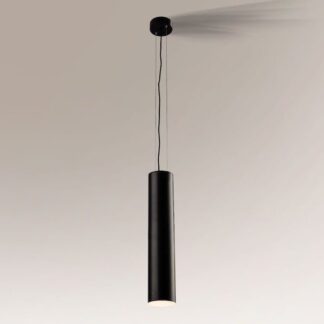 Duża czarna lampa sufitowa Arao z kloszem w kształcie tuby
