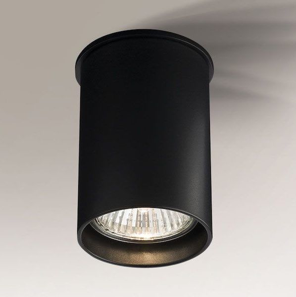 Okrągła czarna lampa sufitowa downlight Arida